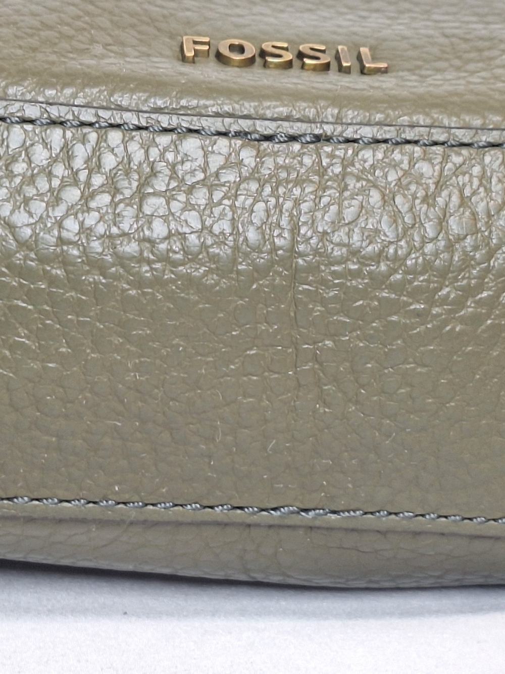 Authentic Fossil Gemma Pebbled Leather Crossbody Bag – Olive Green - Picture 5 of 16